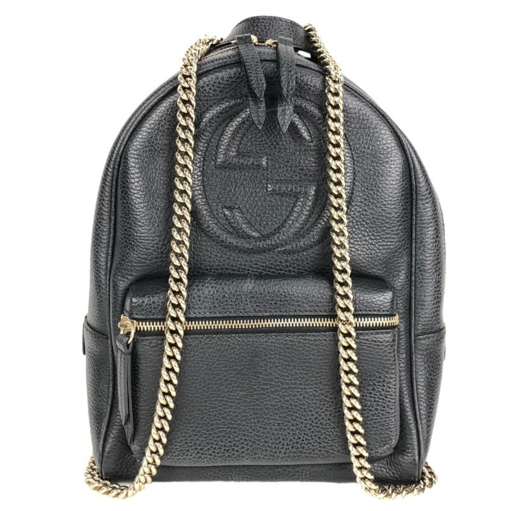 Gucci Soho Chain Rucksack Daypack Black